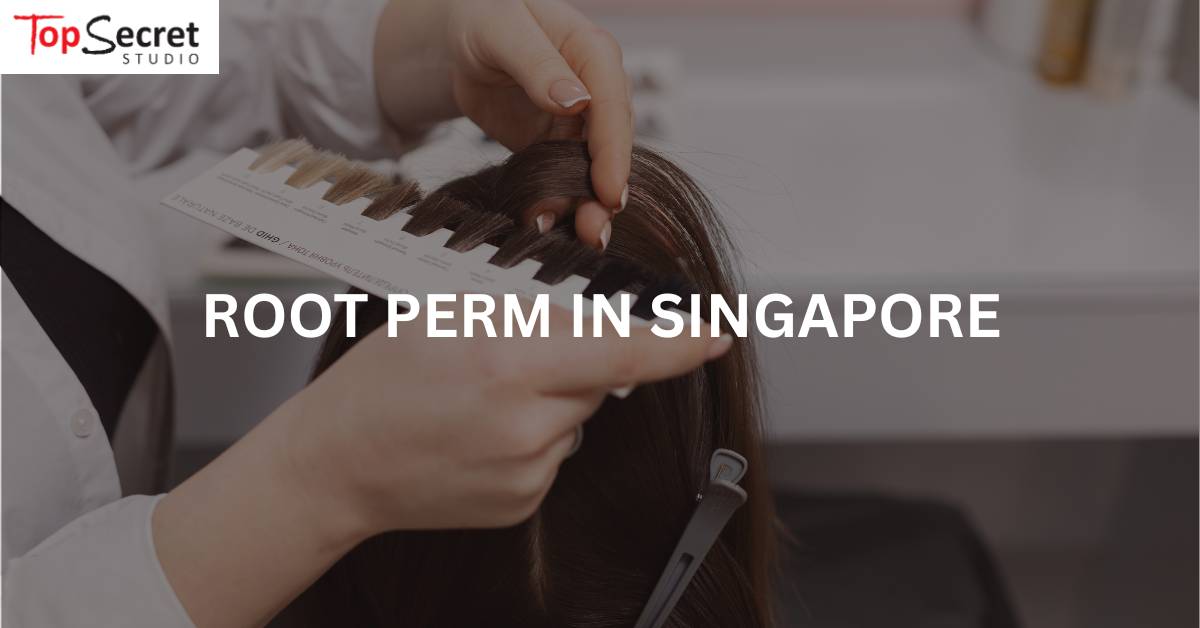 woman receiving root perm in Singapore