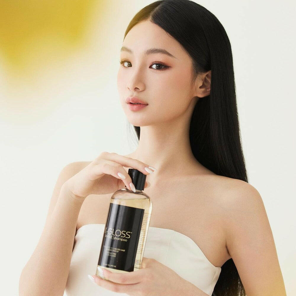 K-Gloss™ | De-Frizzing Shampoo 473ml model effect hair care