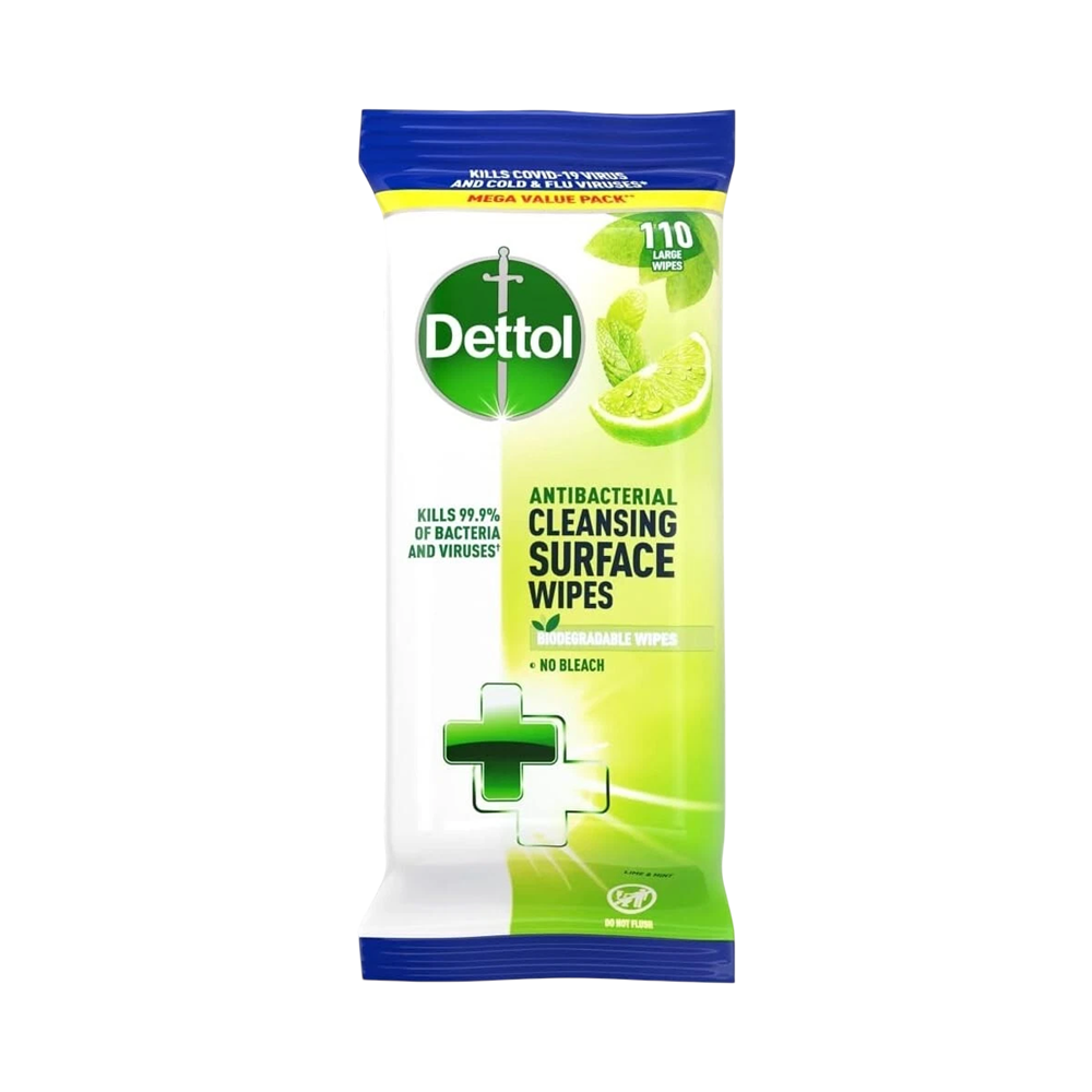 Antibacterial Cleansing Surface Wipes Lime & Mint