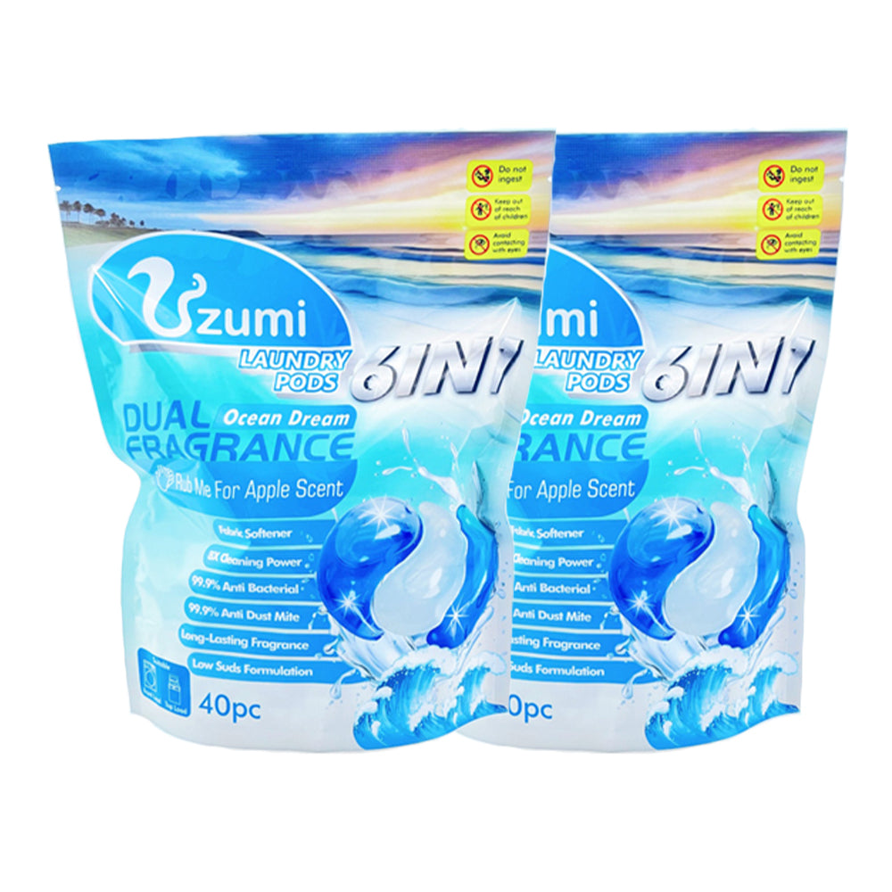 6 in 1 Laundry Capsules Detergent Dual Fragrance Ocean Dream