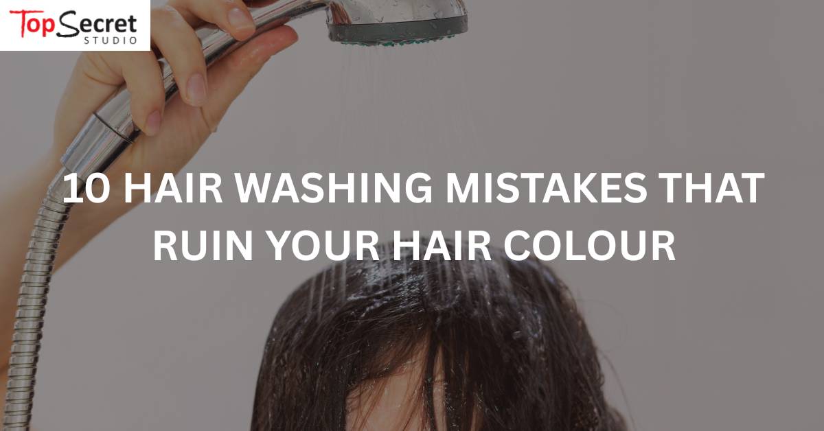 woman hair washing correctly to avoid ruin her hair colour