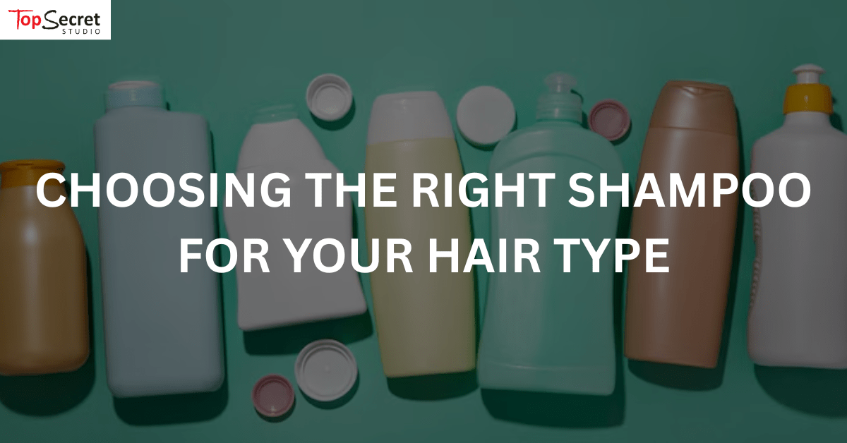 Different types of shampoo on display.