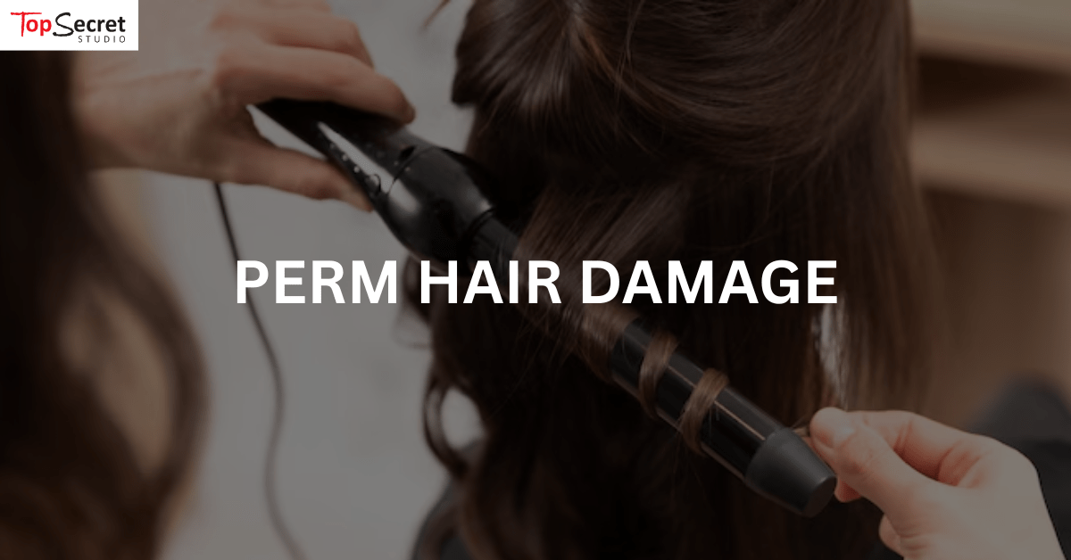 hair dresser perming a woman's hair professionally.