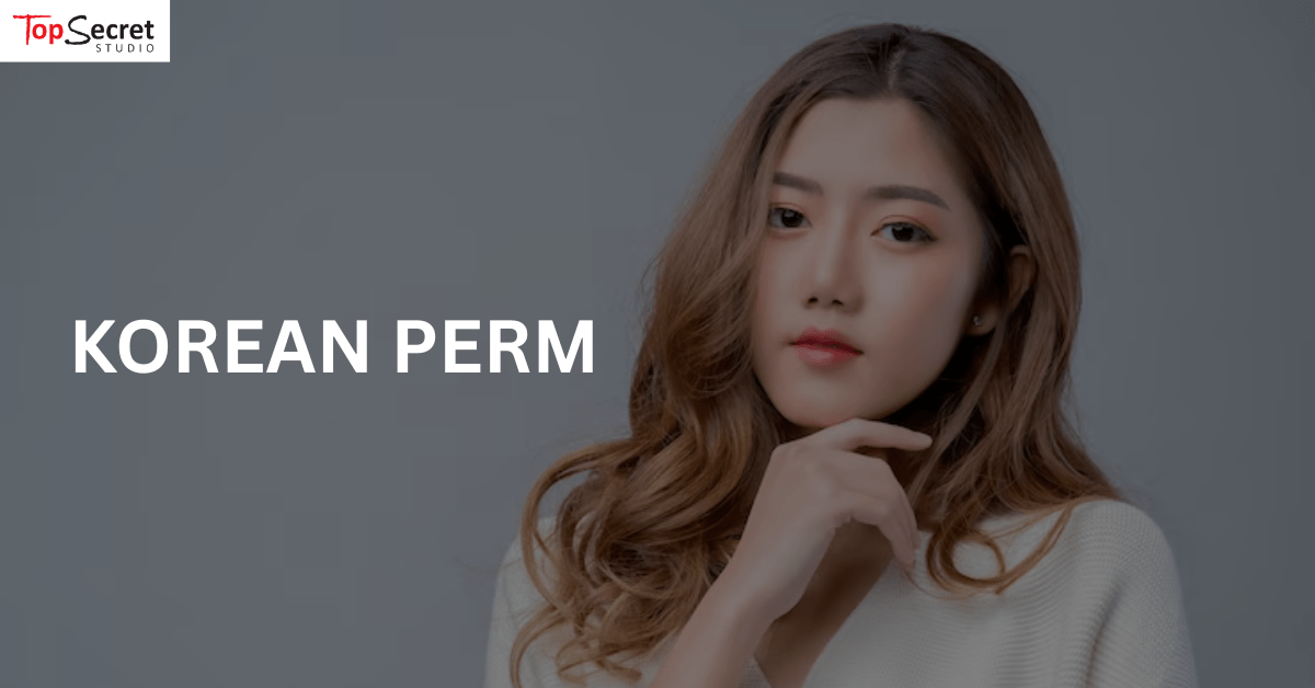 Asian woman with a korean perm hair.