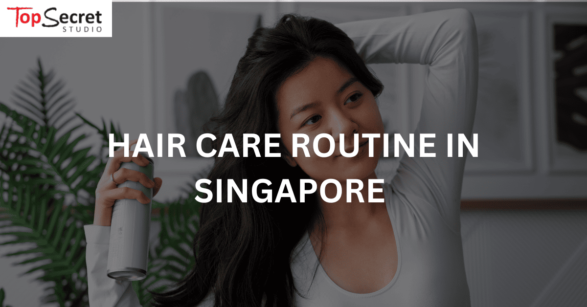singaporean performing hair care routine
