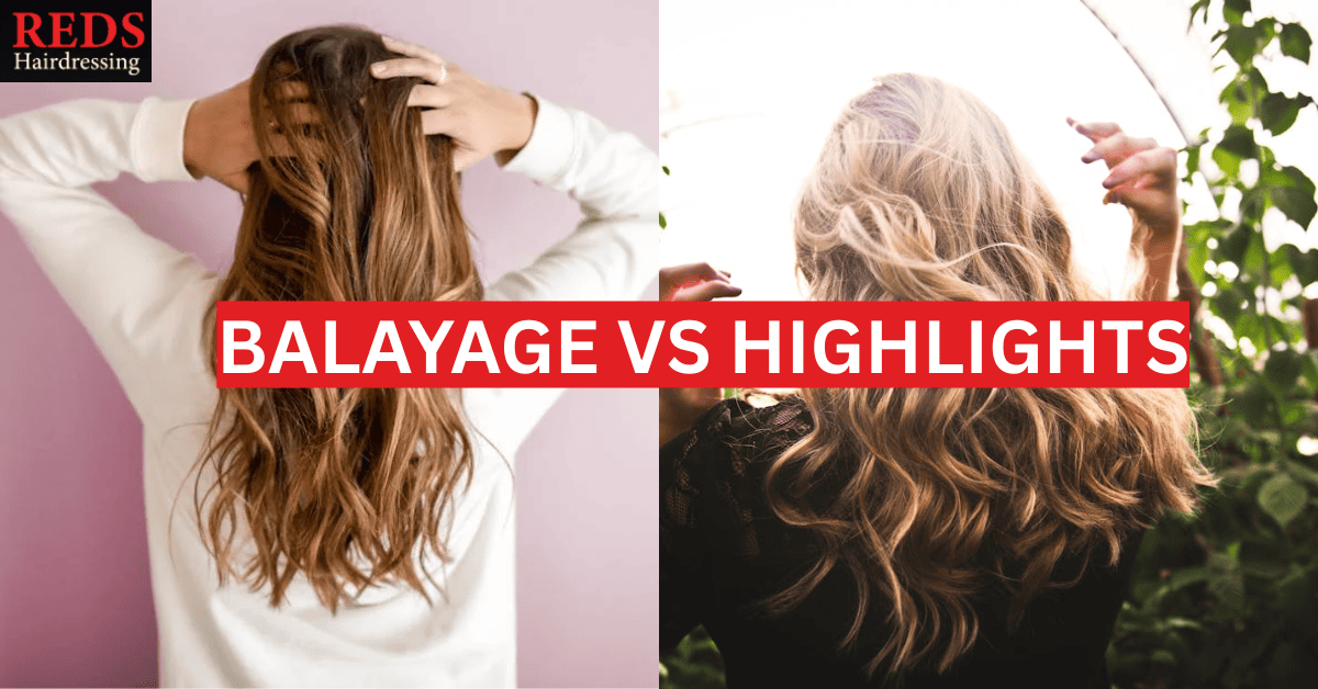 woman with balayage and woman with highlights hair
