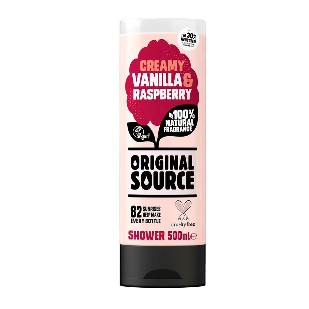 Natural Fragrance Vegan Paraben Free Shower Gel - Vanilla Milk & Raspberry