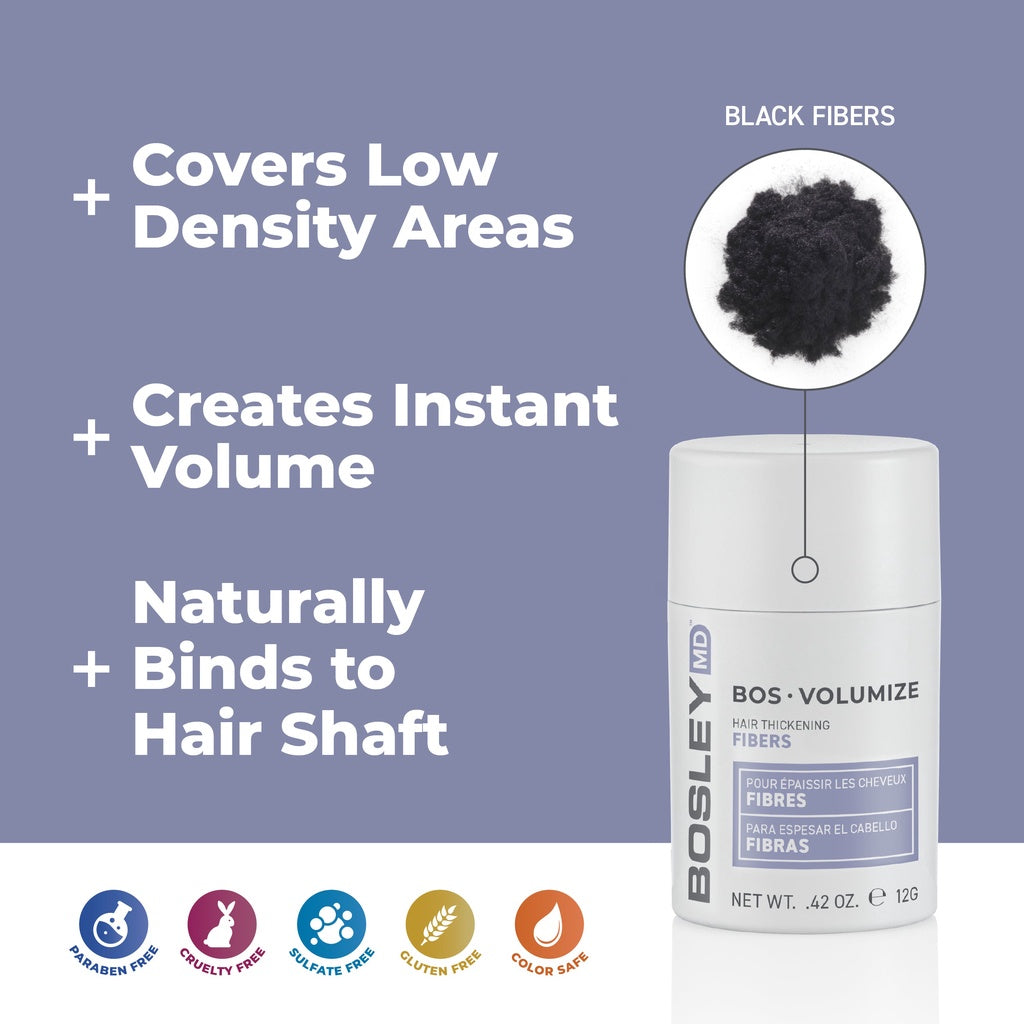 BosleyMD | BosVolumize Hair Thickening Fibers 12g Black