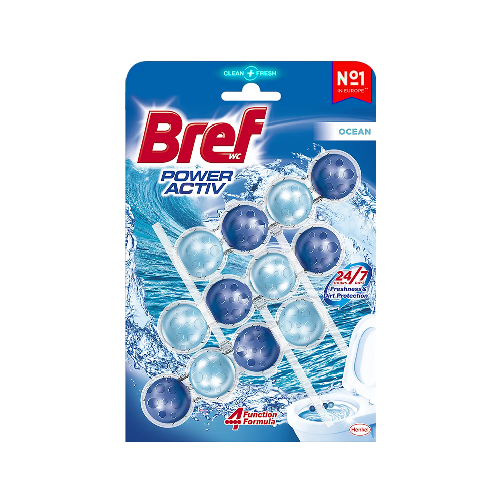 Power Active 3x50g Toilet Bowl Cleaning Ball (Ocean)